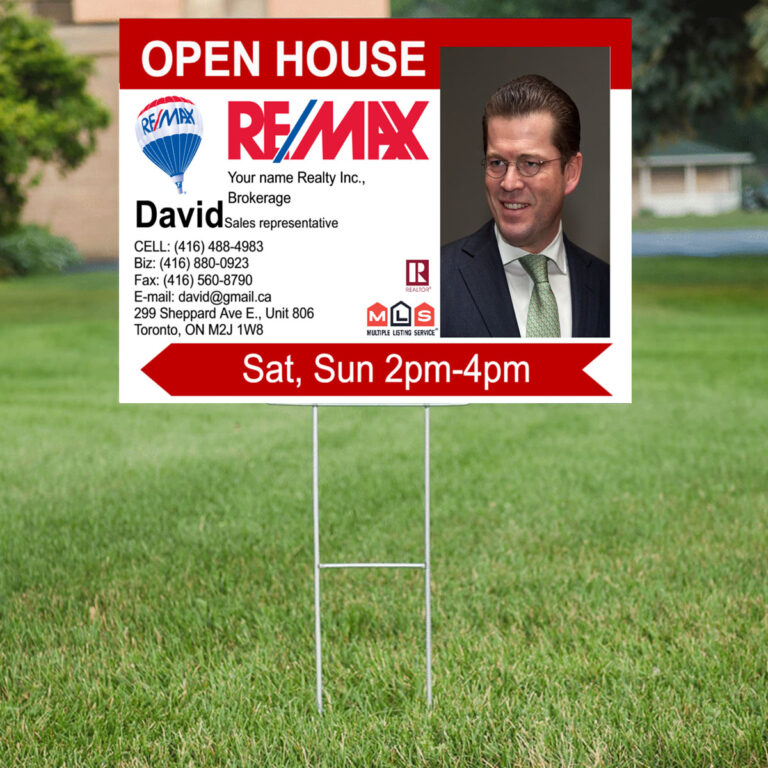 remax open house H sign - max printing